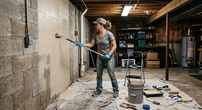 Basement Wall Painting in Wilmington, NC