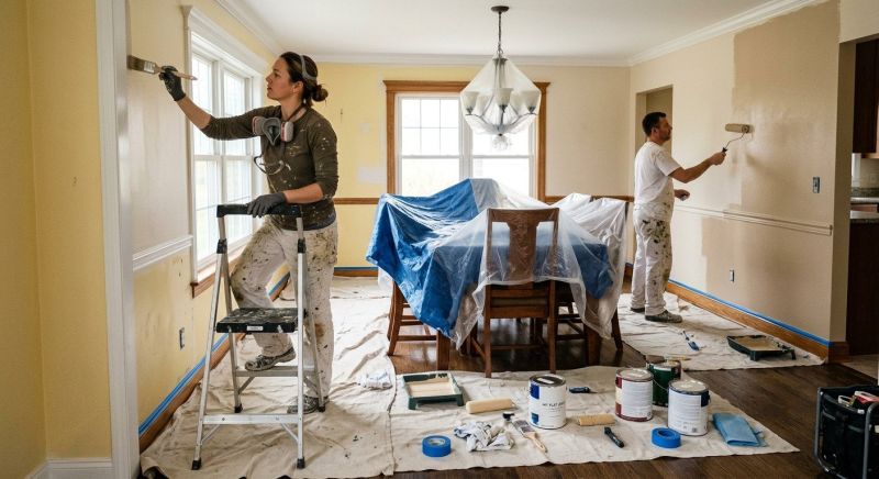 Living Room Painting in Wilmington, NC
