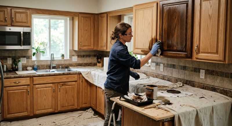 Wood Cabinet Staining in Dayton, OH