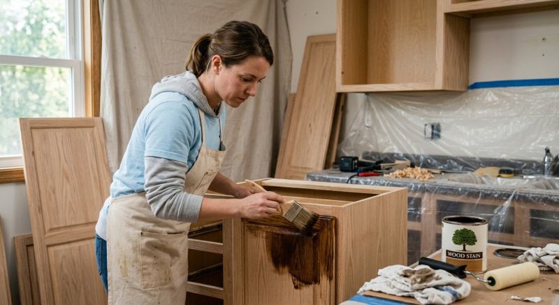 Wood Cabinet Staining in Bloomington, IN