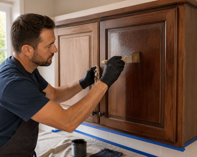 Wood Cabinet Staining in Lafayette, IN